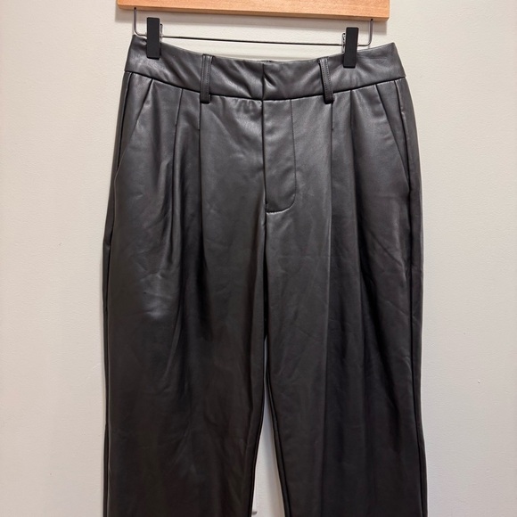 Calvin Klein Faux Leather Pants Black Size 4 - Picture 3 of 11